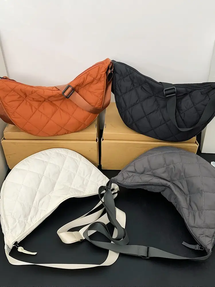 Crossbody Bag Rhombus Dumpling Pattern 2024 Cotton - Image 9