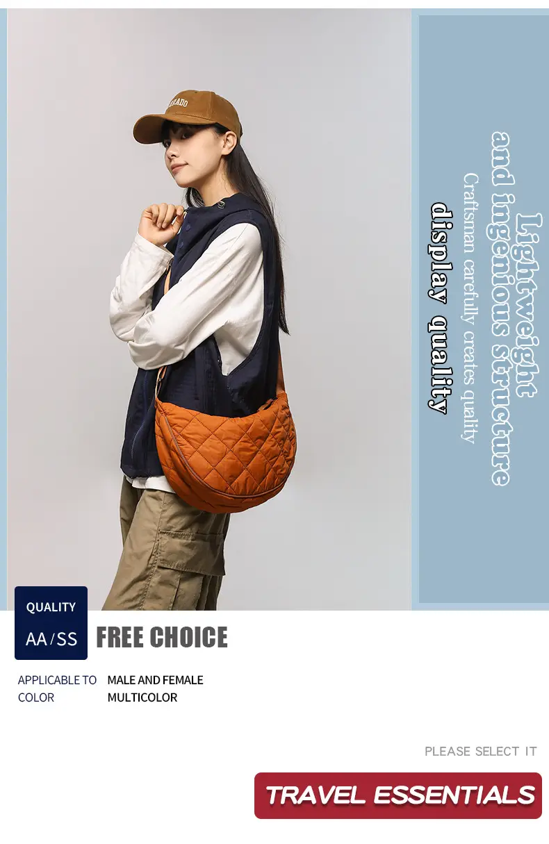 Crossbody Bag Rhombus Dumpling Pattern 2024 Cotton — feature 4