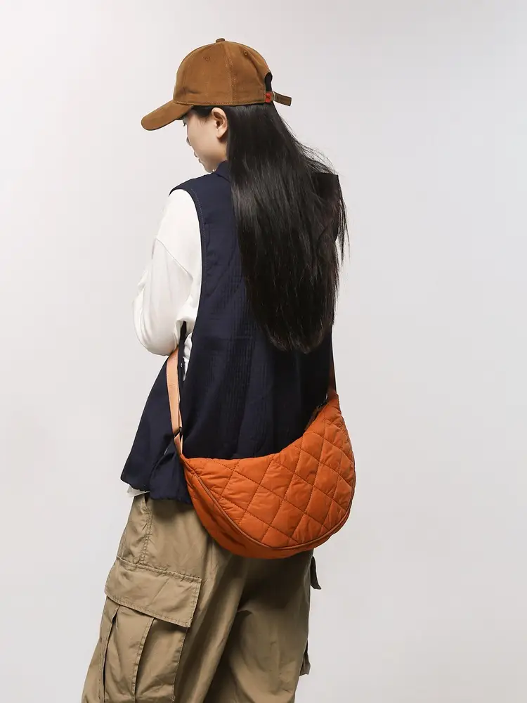 Crossbody Bag Rhombus Dumpling Pattern 2024 Cotton - Image 3