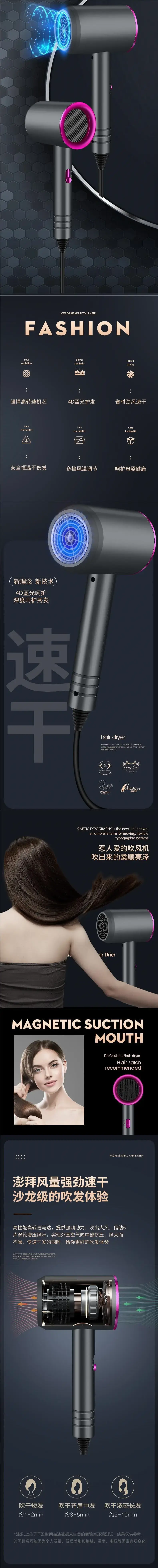 High Power Hair Dryer with Blue Light & Cold Wind — feature 1