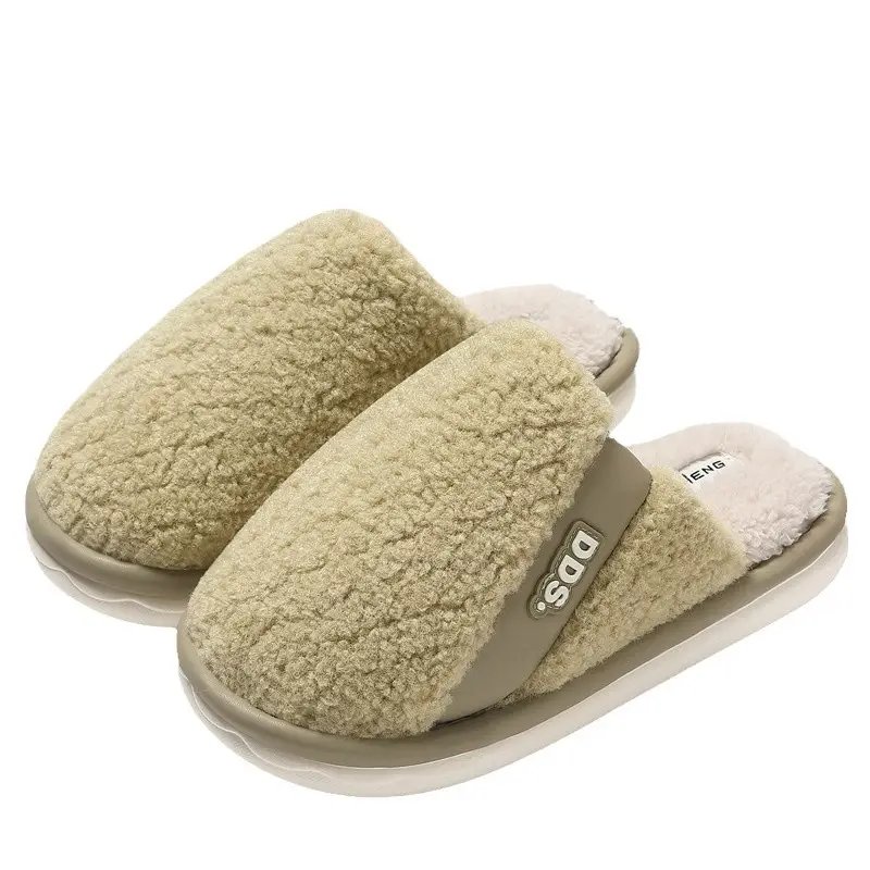 Cotton slippers women autumn and winter 2024 new indoor home non-slip soft bottom mute warm plush slippers for men - Image 12