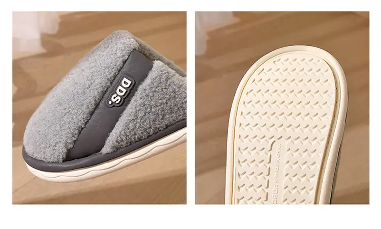 Cotton slippers women autumn and winter 2024 new indoor home non-slip soft bottom mute warm plush slippers for men — feature 15