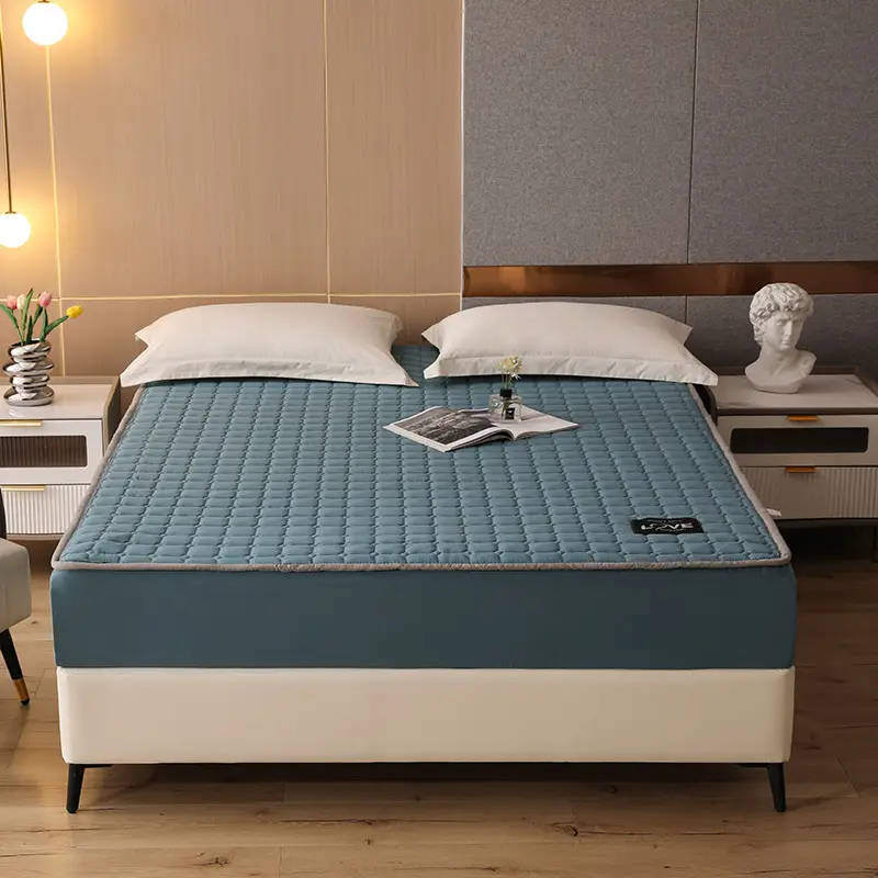 Quilted Bed Cover Single-piece Thickened Bed Sheet Four Seasons Bedspread Mattress Protector Dustproof Bedspread Bed Cover Full Enclosure