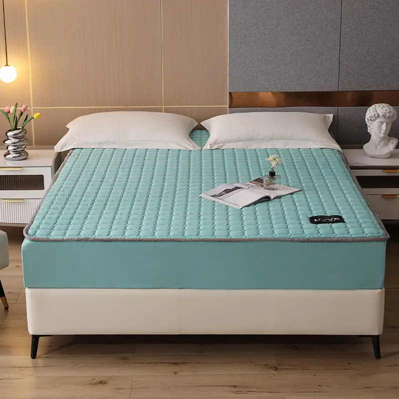 Quilted Bed Cover Single-piece Thickened Bed Sheet Four Seasons Bedspread Mattress Protector Dustproof Bedspread Bed Cover Full Enclosure