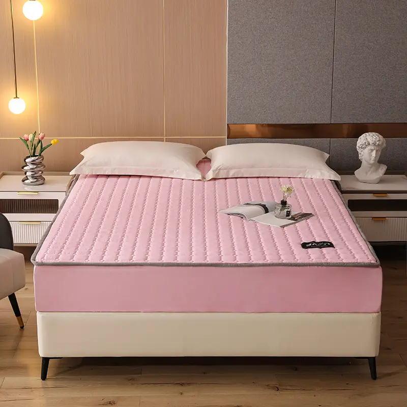 Quilted Bed Cover Single-piece Thickened Bed Sheet Four Seasons Bedspread Mattress Protector Dustproof Bedspread Bed Cover Full Enclosure