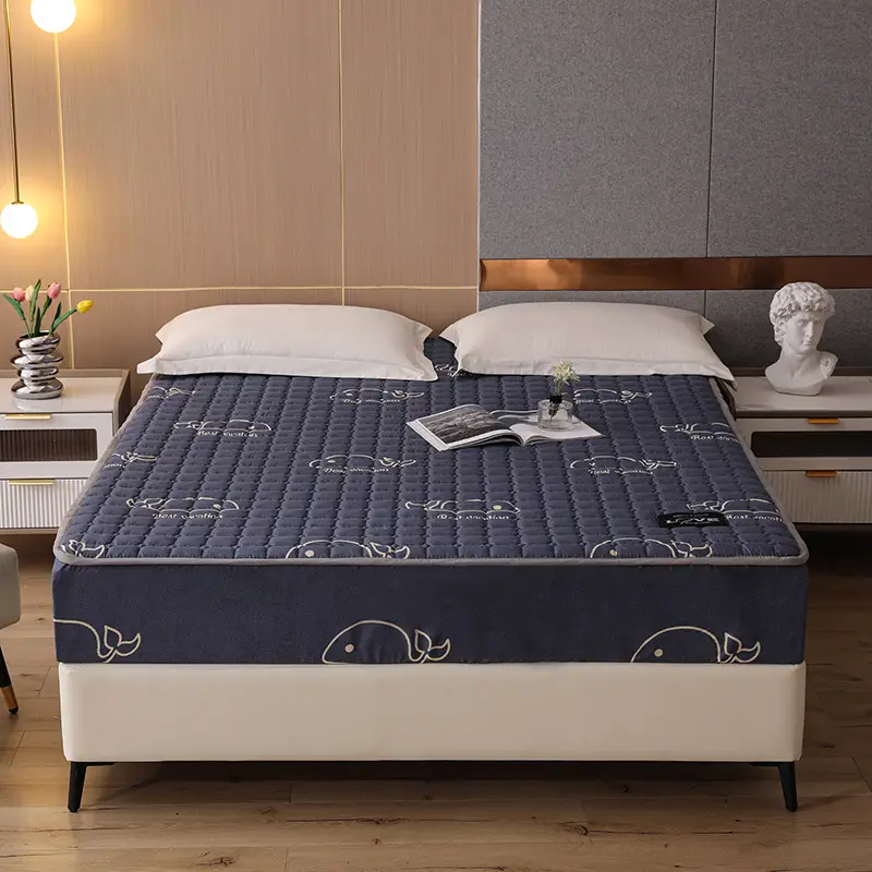 Quilted Bed Cover Single-piece Thickened Bed Sheet Four Seasons Bedspread Mattress Protector Dustproof Bedspread Bed Cover Full Enclosure