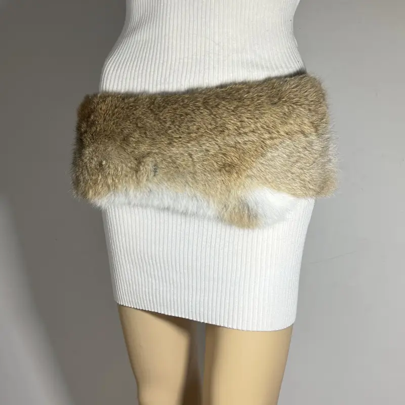 New Goa Rabbit Fur Belt for Women Europe USA - Image 2