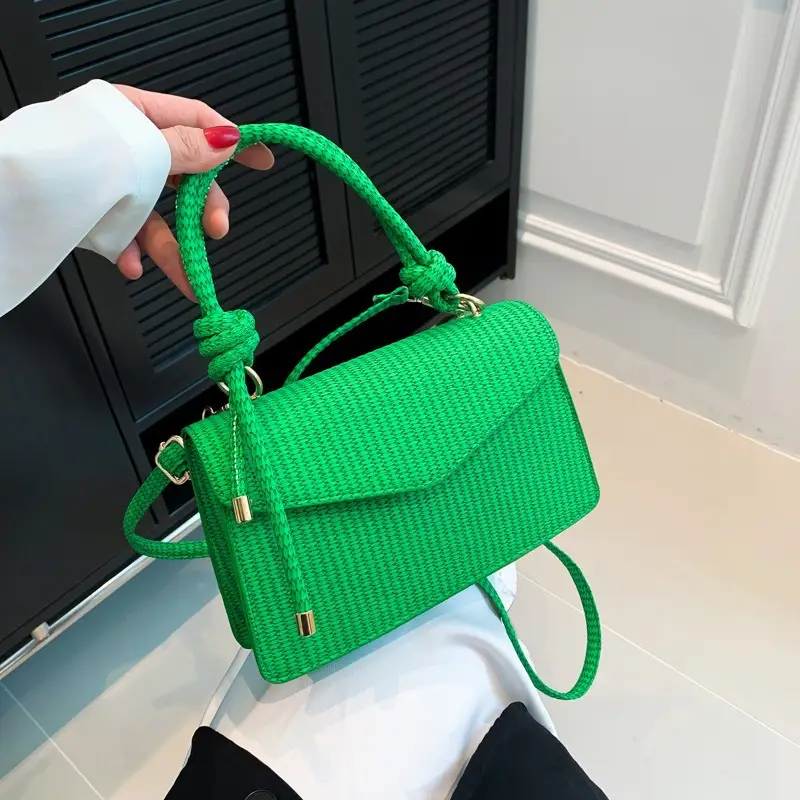 Green Knitted Shoulder Bag for Women 2023 - Image 8