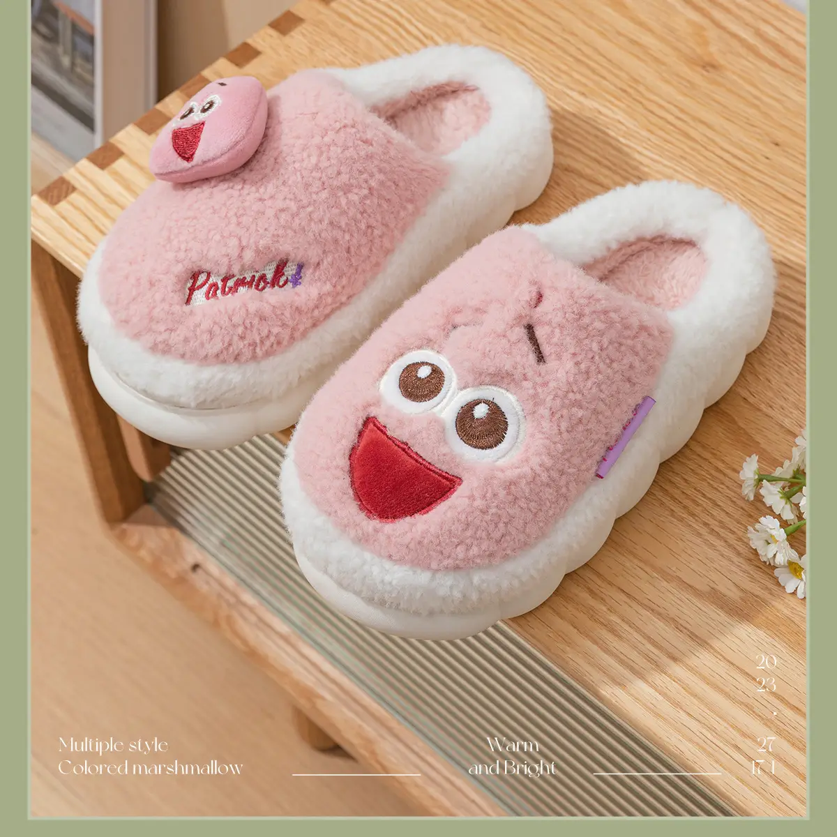 Pink Cute Cat Face Slippers for Women Winter — feature 15