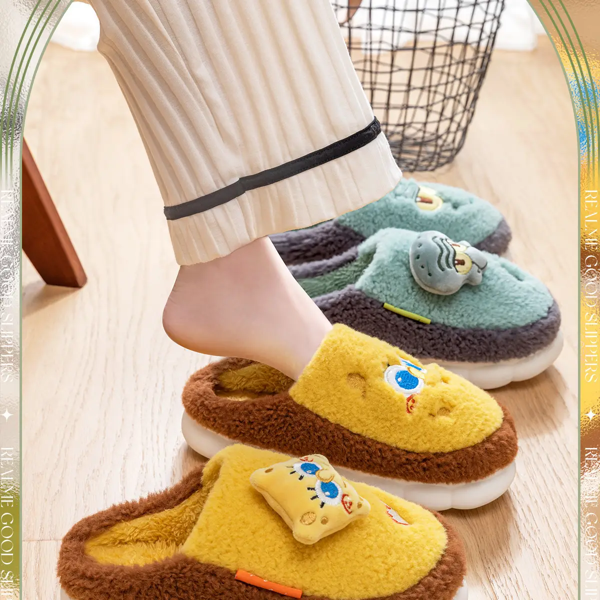 Pink Cute Cat Face Slippers for Women Winter — feature 2