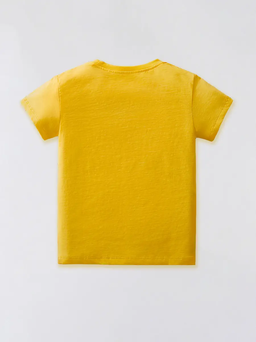 2025 Kids Cotton T-Shirt Yellow Short Sleeve - Image 3