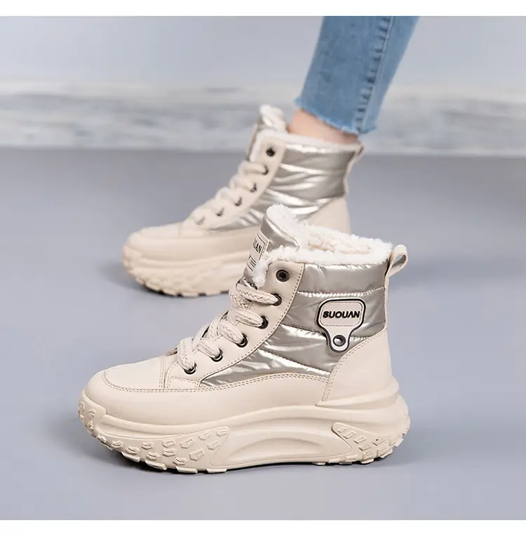 2025 New Winter High-Top Thick-Soled Snow Boots with Plush Lining, Thickened Non-Slip Cotton Shoes, Height-Increasing Warm Women's Dad Shoes — feature 18