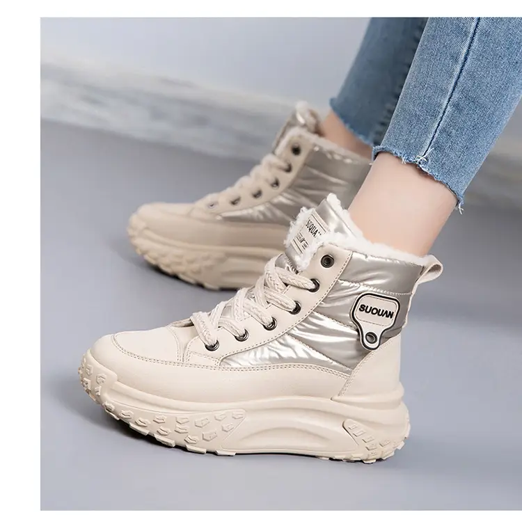 2025 New Winter High-Top Thick-Soled Snow Boots with Plush Lining, Thickened Non-Slip Cotton Shoes, Height-Increasing Warm Women's Dad Shoes — feature 19
