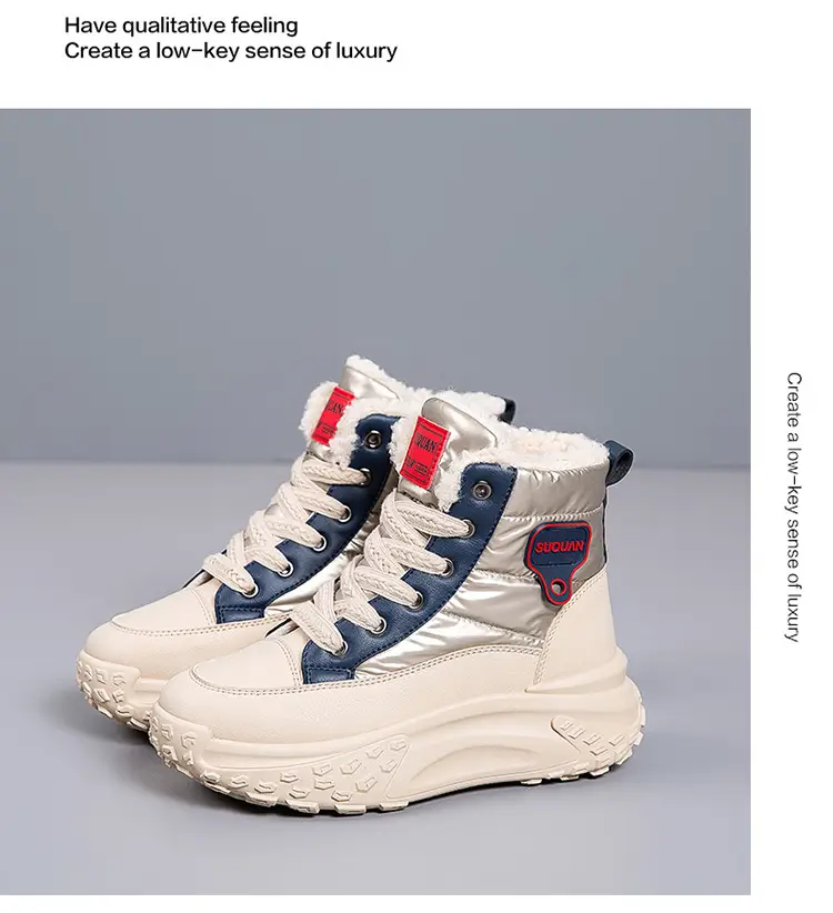 2025 New Winter High-Top Thick-Soled Snow Boots with Plush Lining, Thickened Non-Slip Cotton Shoes, Height-Increasing Warm Women's Dad Shoes — feature 22
