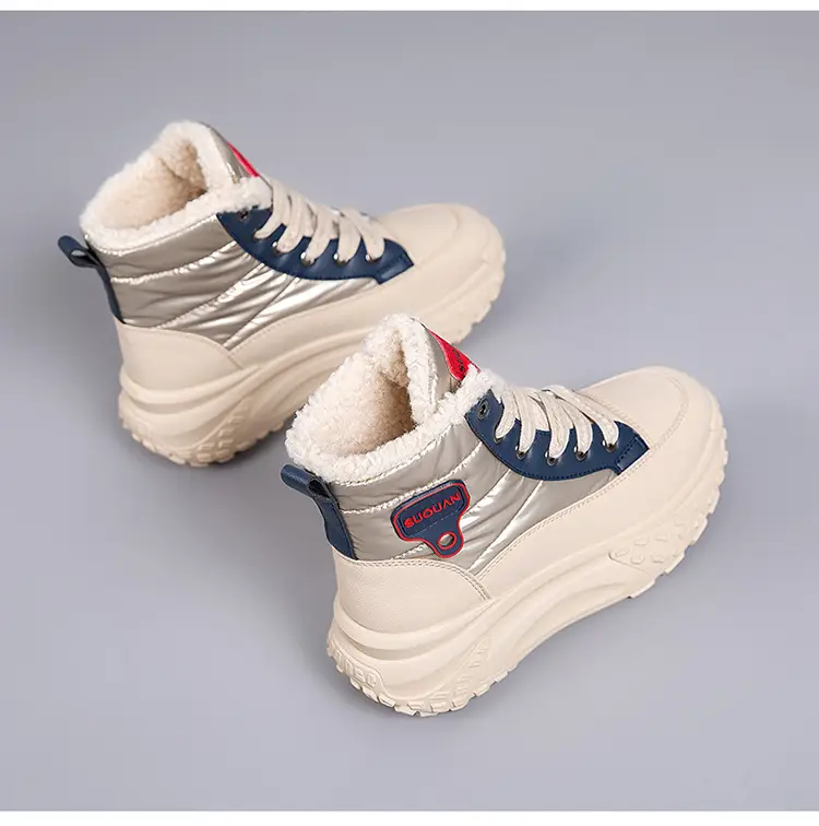 2025 New Winter High-Top Thick-Soled Snow Boots with Plush Lining, Thickened Non-Slip Cotton Shoes, Height-Increasing Warm Women's Dad Shoes — feature 23