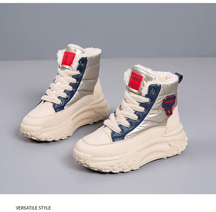 2025 New Winter High-Top Thick-Soled Snow Boots with Plush Lining, Thickened Non-Slip Cotton Shoes, Height-Increasing Warm Women's Dad Shoes — feature 25