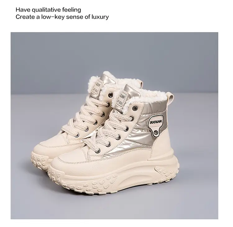 2025 New Winter High-Top Thick-Soled Snow Boots with Plush Lining, Thickened Non-Slip Cotton Shoes, Height-Increasing Warm Women's Dad Shoes — feature 26
