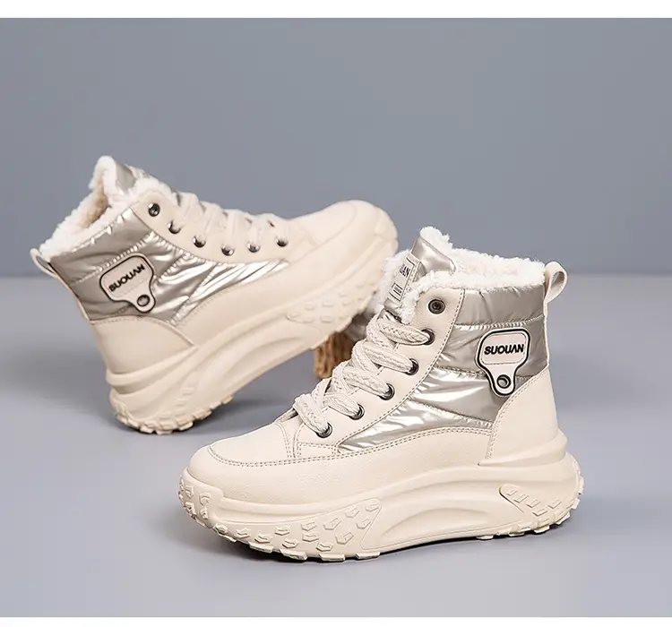 2025 New Winter High-Top Thick-Soled Snow Boots with Plush Lining, Thickened Non-Slip Cotton Shoes, Height-Increasing Warm Women's Dad Shoes — feature 27