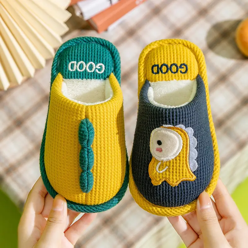 Children's Linen Slippers Home Parent-Child Slippers Cute Cotton Linen Home Floor Slippers Non-Slip Sweat-proof Cotton Slippers
