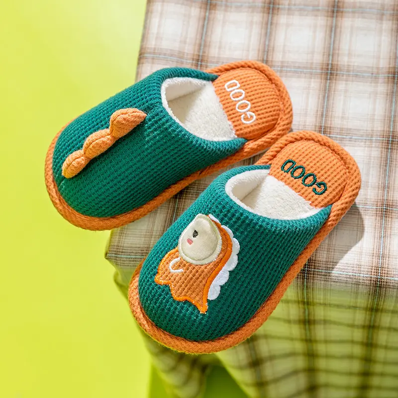 Children's Linen Slippers Home Parent-Child Slippers Cute Cotton Linen Home Floor Slippers Non-Slip Sweat-proof Cotton Slippers