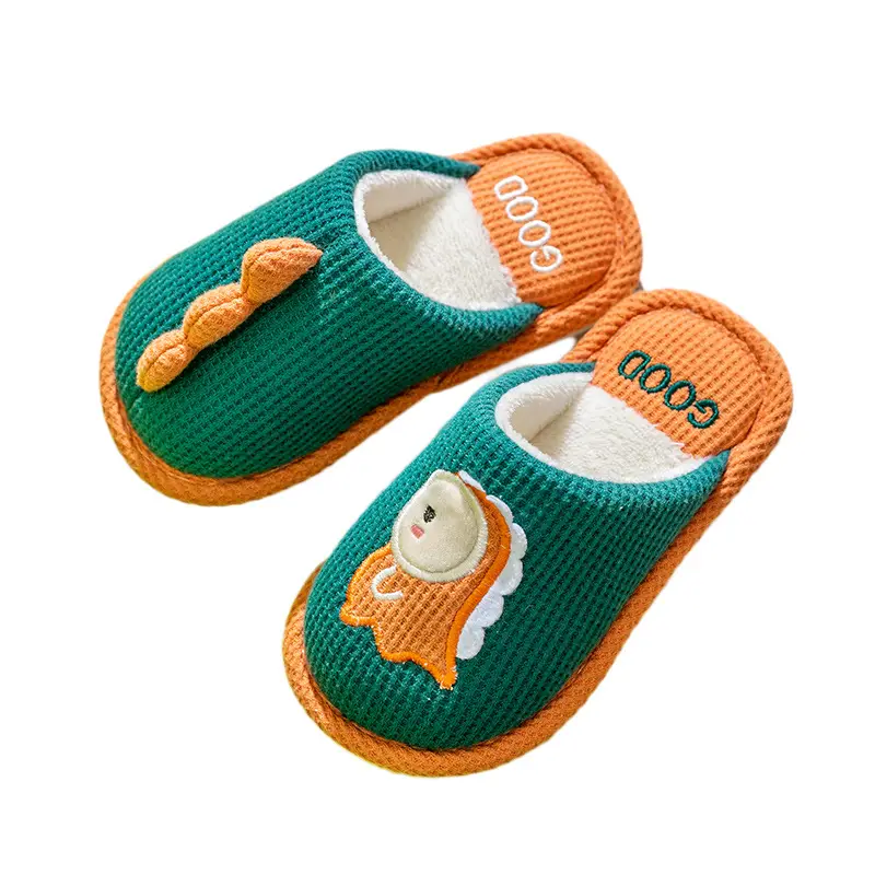 Children's Linen Slippers Home Parent-Child Slippers Cute Cotton Linen Home Floor Slippers Non-Slip Sweat-proof Cotton Slippers