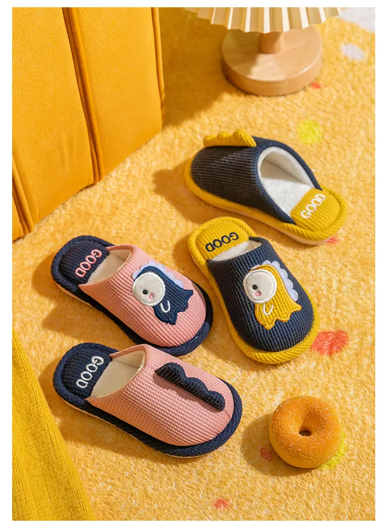 Children's Linen Slippers Home Parent-Child Slippers Cute Cotton Linen Home Floor Slippers Non-Slip Sweat-proof Cotton Slippers — feature 13