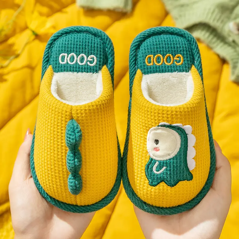 Children's Linen Slippers Home Parent-Child Slippers Cute Cotton Linen Home Floor Slippers Non-Slip Sweat-proof Cotton Slippers