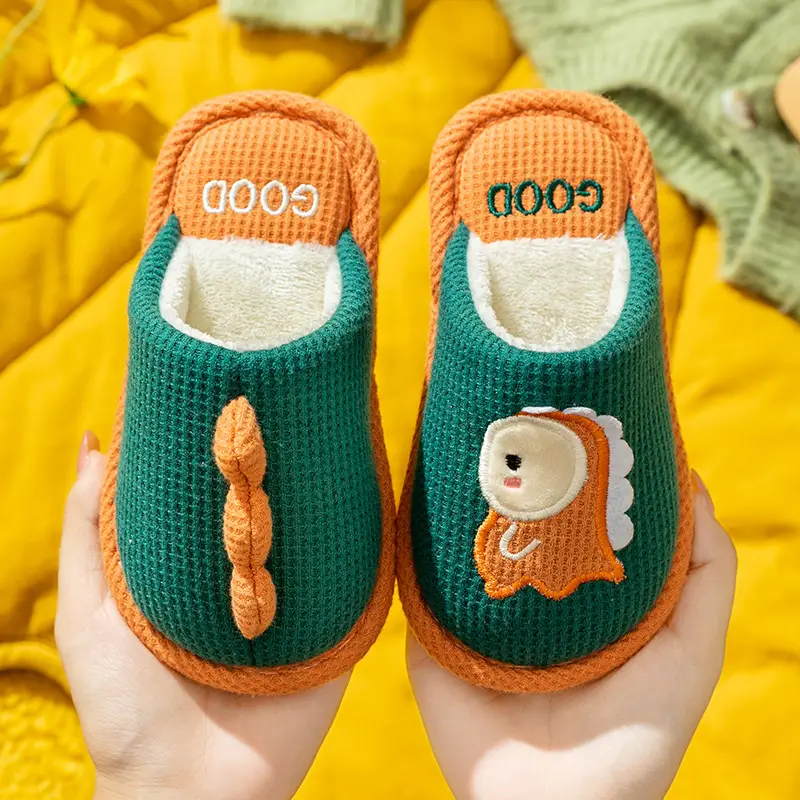 Children's Linen Slippers Home Parent-Child Slippers Cute Cotton Linen Home Floor Slippers Non-Slip Sweat-proof Cotton Slippers