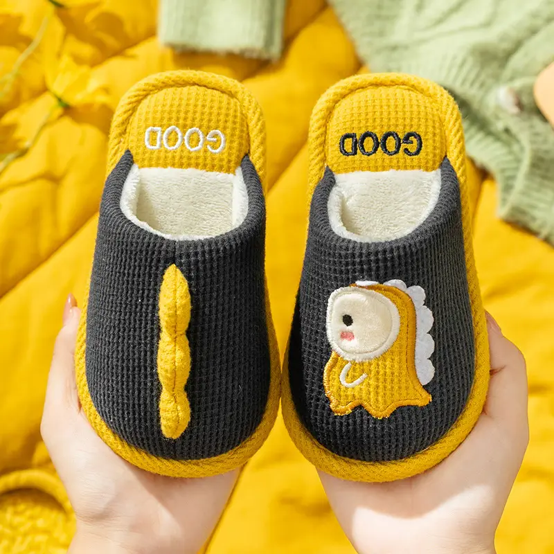 Children's Linen Slippers Home Parent-Child Slippers Cute Cotton Linen Home Floor Slippers Non-Slip Sweat-proof Cotton Slippers