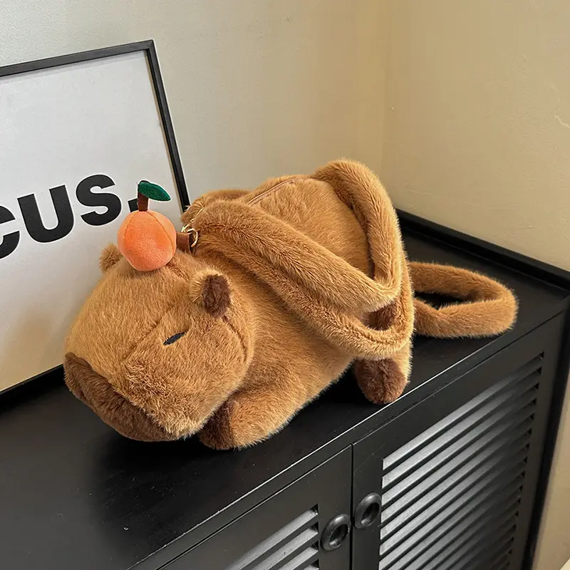 Plush Bear Capybara Bag Brown Single Shoulder - Image 4