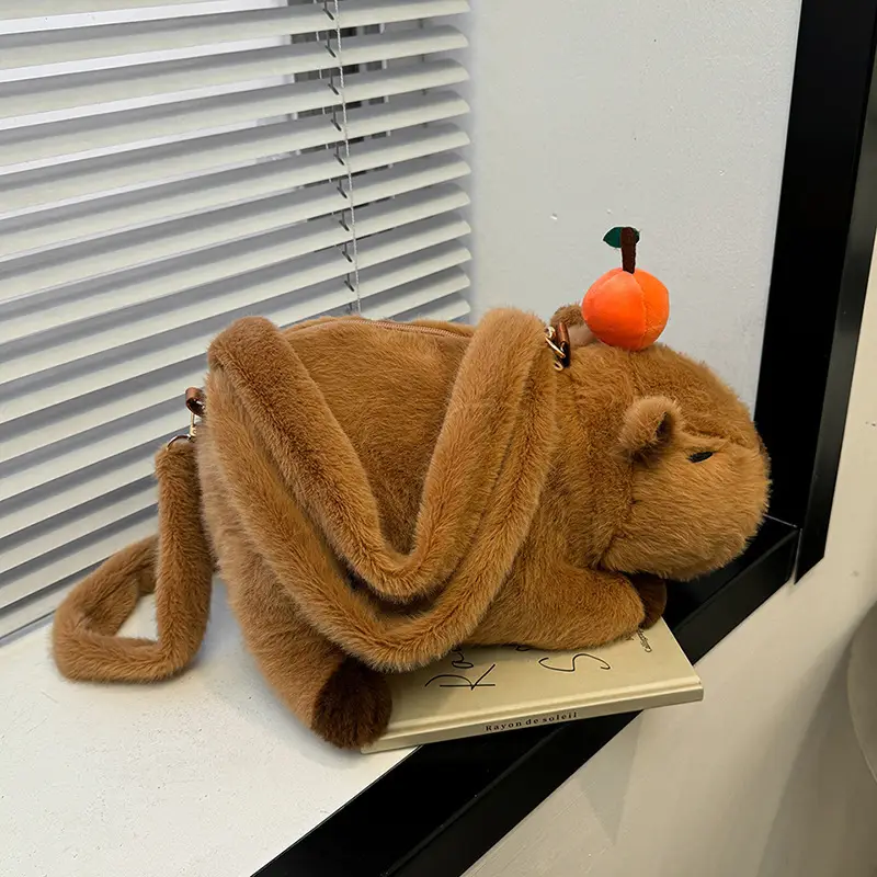 Plush Bear Capybara Bag Brown Single Shoulder - Image 5