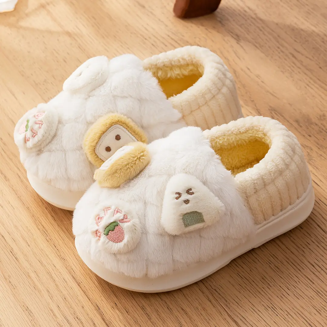 Lidani Children's Cotton Slippers for Girls, Winter 2025 New Model, Indoor Home Plush-Lined Closed-Back Parent-Child Cotton Shoes for Boys