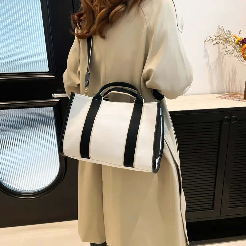 Autumn Canvas Shoulder Bag Large Capacity Korean Style - Image 8