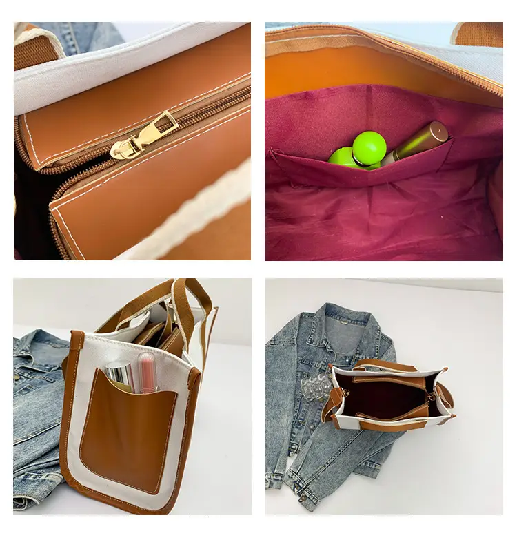 Autumn Canvas Shoulder Bag Large Capacity Korean Style — feature 10