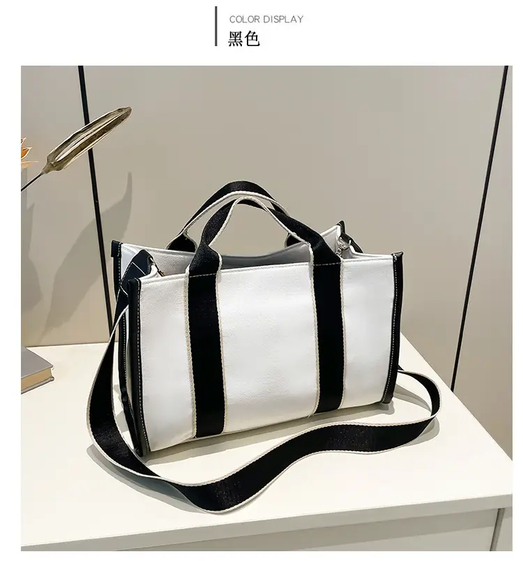 Autumn Canvas Shoulder Bag Large Capacity Korean Style — feature 12