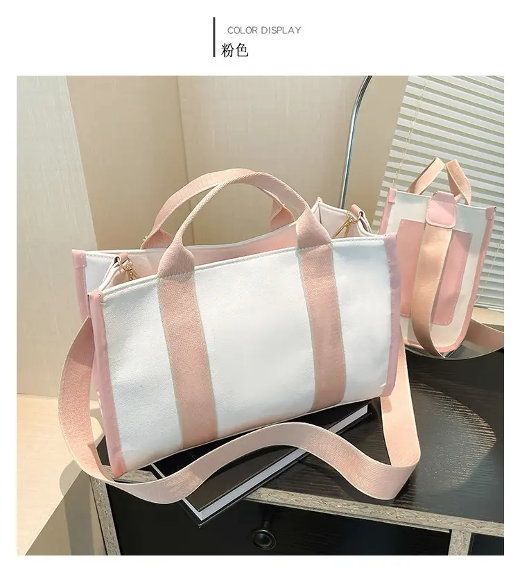 Autumn Canvas Shoulder Bag Large Capacity Korean Style — feature 15