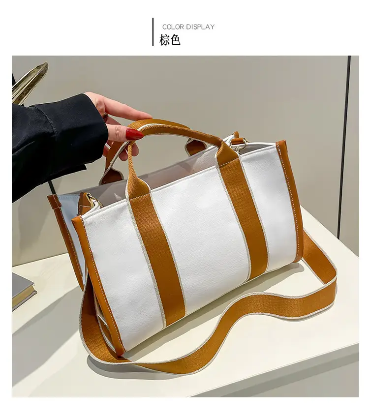 Autumn Canvas Shoulder Bag Large Capacity Korean Style — feature 16