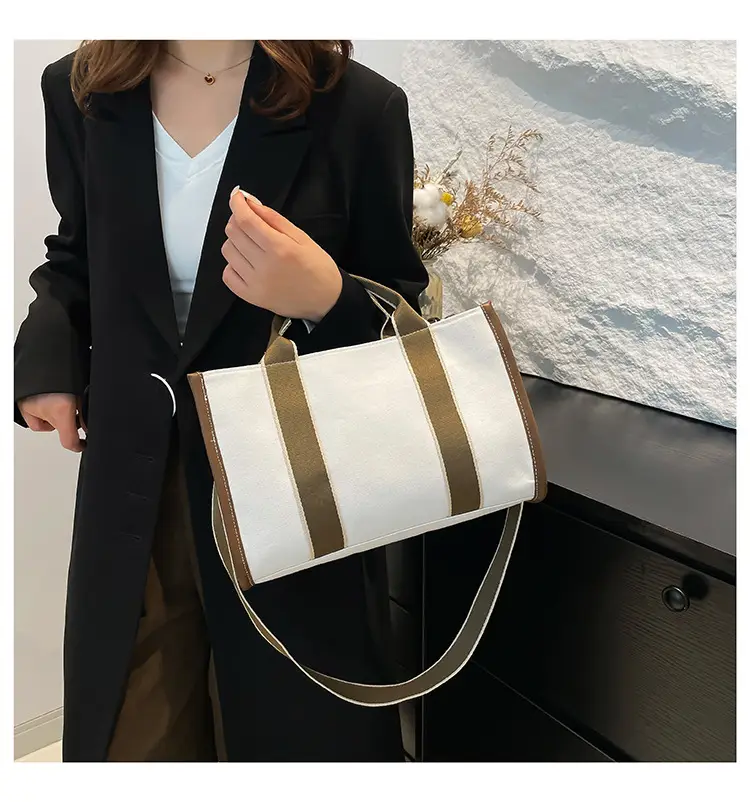 Autumn Canvas Shoulder Bag Large Capacity Korean Style — feature 17