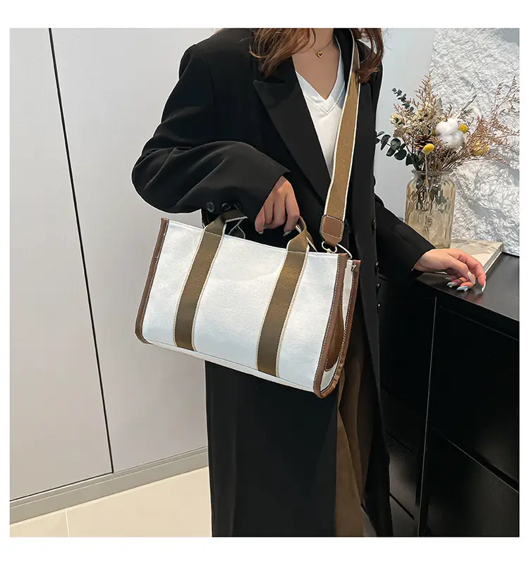 Autumn Canvas Shoulder Bag Large Capacity Korean Style — feature 18