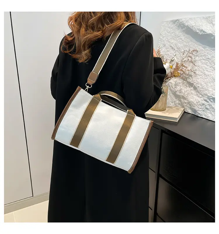 Autumn Canvas Shoulder Bag Large Capacity Korean Style — feature 19