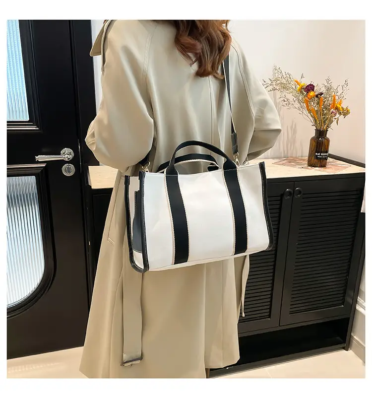 Autumn Canvas Shoulder Bag Large Capacity Korean Style — feature 21