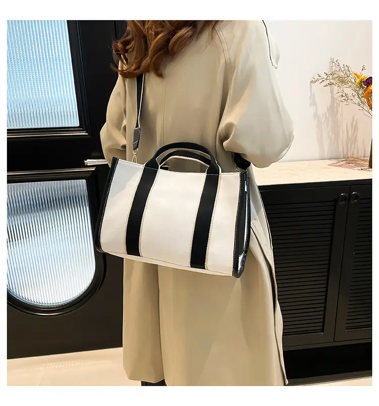Autumn Canvas Shoulder Bag Large Capacity Korean Style — feature 22