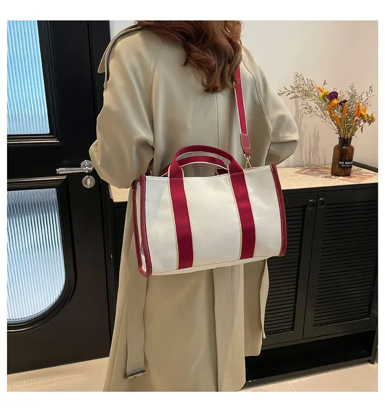 Autumn Canvas Shoulder Bag Large Capacity Korean Style — feature 25