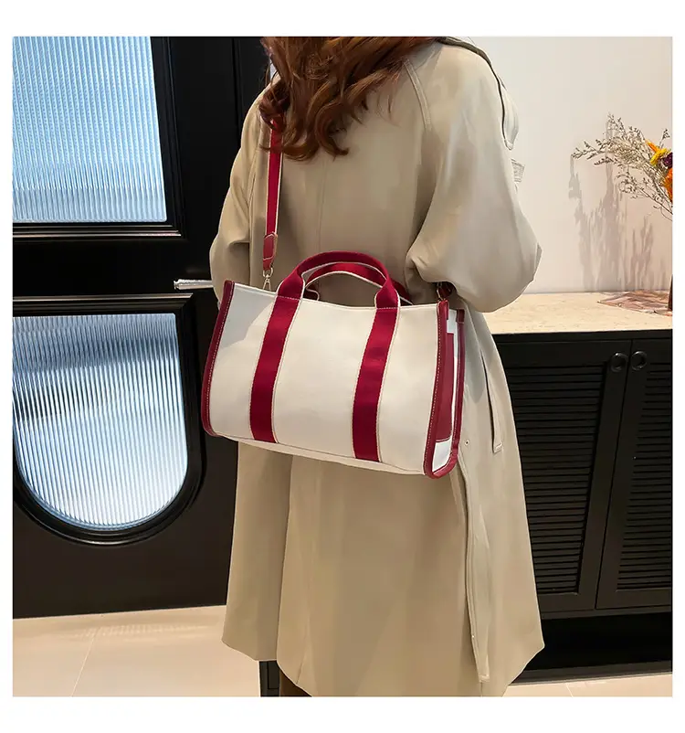 Autumn Canvas Shoulder Bag Large Capacity Korean Style — feature 26