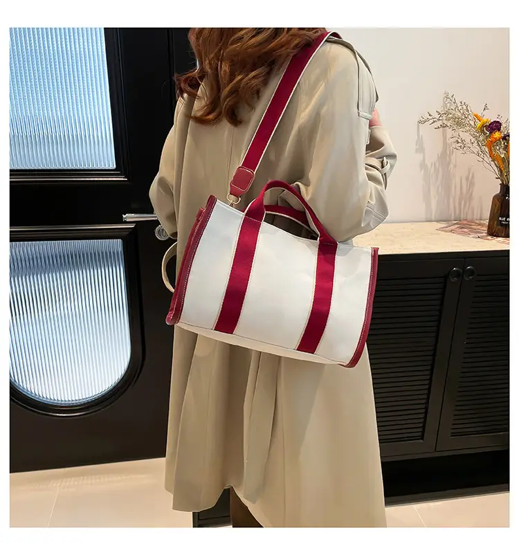 Autumn Canvas Shoulder Bag Large Capacity Korean Style — feature 27