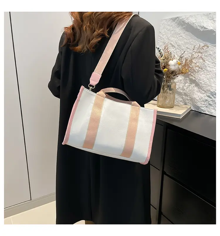 Autumn Canvas Shoulder Bag Large Capacity Korean Style — feature 31