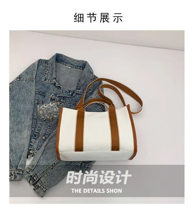 Autumn Canvas Shoulder Bag Large Capacity Korean Style — feature 4