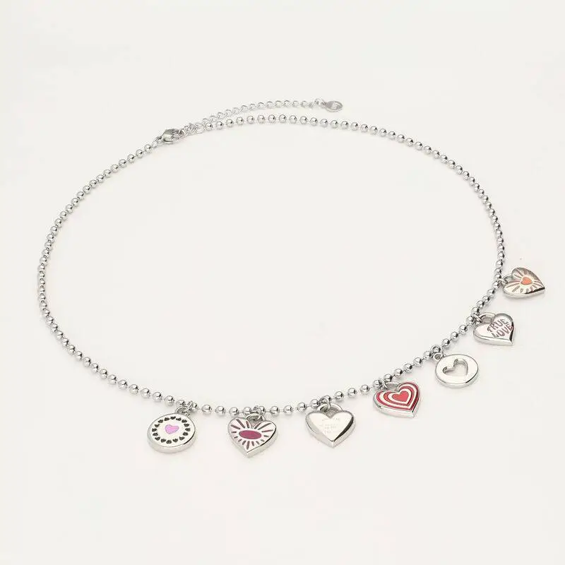 Golden Heart-shaped DIY Pendant Necklace with Geometric Design - Image 28