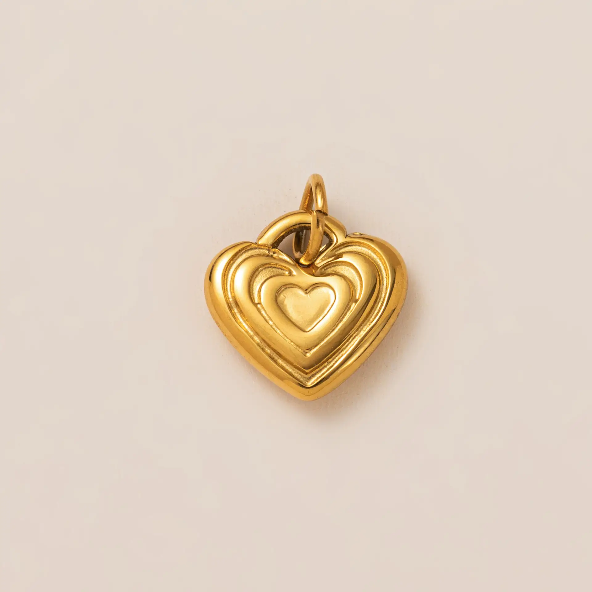 Golden Heart-shaped DIY Pendant Necklace with Geometric Design - Image 10