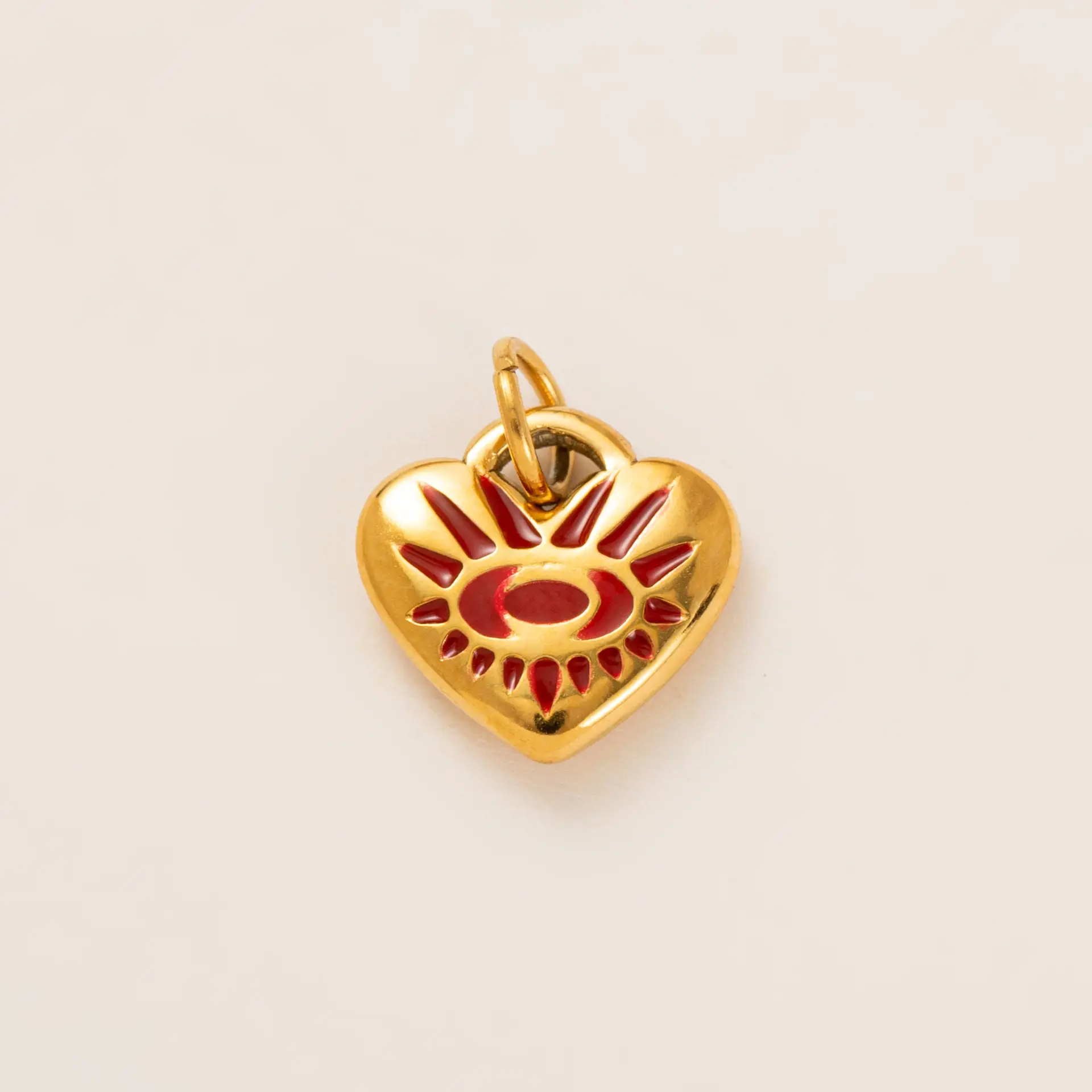 Golden Heart-shaped DIY Pendant Necklace with Geometric Design - Image 2